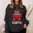 Book Lover Nerd Reading Teacher Bookworm Ladies Cat Sweatshirt Gifts for Her