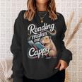 Book Lover Reading Makes Me Cappy Pun Capybara Reading Sweatshirt Gifts for Her Book Lover Reading Makes Me Cappy Pun Capybara Reading Sweatshirt Gifts for Her