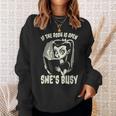 If The Book Is Open She's Busy Witch Goth Girl Loves To Read Sweatshirt Gifts for Her