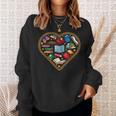 Book Reading Bookworm Reader Literature Heart Sweatshirt Gifts for Her