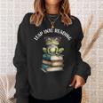 Book Reading Cute Frog Leap Into Reading Sweatshirt Gifts for Her