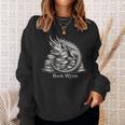 Book Wyrm Fantasy Creature Reading Mythical Art Sweatshirt Gifts for Her