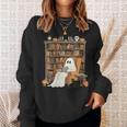 Bookish Ghost Haunted Library Cat Bookworm Book Lover Sweatshirt Gifts for Her