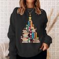 Booklovers Christmas Book Tree Sweatshirt Gifts for Her