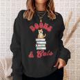 Books And Cats Book Lovers Cat Lovers Teacher Writer Sweatshirt Gifts for Her