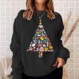 Books Christmas Tree Reading Club Librarian Library Xmas Sweatshirt Gifts for Her