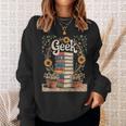 Books Geek Sunflower Floral Cute Vintage Books Reader Lover Sweatshirt Gifts for Her