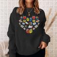 Books Heart Love Reading Teacher Librarian Bookworm Women Sweatshirt Gifts for Her