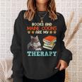 BOOKS AND MAINE COONS ARE MY THERAPY Main Coon Sweatshirt Gifts for Her BOOKS AND MAINE COONS ARE MY THERAPY Main Coon Sweatshirt Gifts for Her