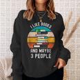 I Like Books And Maybe 3 People Vintage Retro Book Lover Sweatshirt Gifts for Her