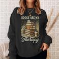Books Are My Therapy Coffee Bookworm Retro Reading Sweatshirt Gifts for Her