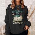 Books Are My Therapy Cozy Book Lover Reading & Coffee Sweatshirt Gifts for Her Books Are My Therapy Cozy Book Lover Reading & Coffee Sweatshirt Gifts for Her