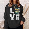 Bookworm Love Book Lover Reading Librarian Sweatshirt Gifts for Her