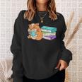 Bookworm Reading Hamster Books Sweatshirt Gifts for Her