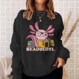 Bookworm Readolot Mexican Salamander Book Reading Axolotl Sweatshirt Gifts for Her