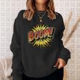 BOOM Comic Book Retro Artwork – Cartoon Collector Sweatshirt Gifts for Her