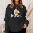 Booooks Halloween Cute Ghost Reading Library Books Sweatshirt Gifts for Her