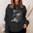 Cat Art Book Cat Motif Flowers Cat Sweatshirt Gifts for Her