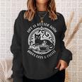 Cat Book And Coffee Make Life Beautiful Cat Mum Sweatshirt Gifts for Her