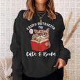 Cat Tshirt Easily Distracted By Cats And Books Cat For Men Women Sweatshirt Gifts for Her