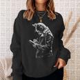 Cat Holds Book Writing Animal Print Motif Drawing Art Cat Sweatshirt Gifts for Her