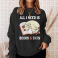 Cat Lovers All I Need Is Books & Cats Book Men Women Kids Sweatshirt Gifts for Her