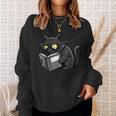 Cat Reading a Book Nerd Kitty Bookworm Sweatshirt Gifts for Her