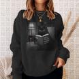 Cat Reading Book Retro Cat Photo Humor Sweatshirt Gifts for Her