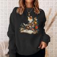 Cat Reading A Book In Traditional Japanese Clothing Kimono Sweatshirt Gifts for Her Cat Reading A Book In Traditional Japanese Clothing Kimono Sweatshirt Gifts for Her