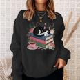 Cats Books & Coffee For Cat Lovers In Relaxed Weekend Sweatshirt Gifts for Her