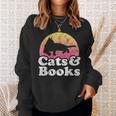 Cats And Books Or Women's Cat And Book Sweatshirt Gifts for Her