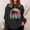 Cats And Comic Books Or Women's Cat And Comic Book Sweatshirt Gifts for Her