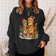 Cats Reading Books Christmas Tree Sweatshirt Gifts for Her