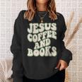 Christian Book Lover Coffee And Jesus Faith Reading Sweatshirt Gifts for Her