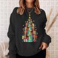 Christmas Book Tree Holiday Loves Reading Bookworm Sweatshirt Gifts for Her