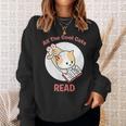 All The Cool Cats Read Book And Cat Lover Sweatshirt Gifts for Her