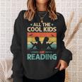 All The Cool Kids Are Reading Retro Book Lovers Reader Nerd Sweatshirt Gifts for Her