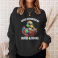 Cool Vintage Easily Distracted By Ducks & Books Lover Sweatshirt Gifts for Her