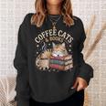Cozy Reading Cat Coffee And Books Lover Artwork Sweatshirt Gifts for Her Cozy Reading Cat Coffee And Books Lover Artwork Sweatshirt Gifts for Her