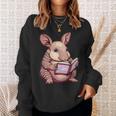 Cute Armadillo With Book I Armadillo Sweatshirt Gifts for Her