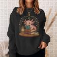 Cute Axolotl Reading Books Cozy Bookworm Sweatshirt Gifts for Her Cute Axolotl Reading Books Cozy Bookworm Sweatshirt Gifts for Her