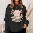 Cute Axolotl Reading Books Shirt Kawaii Axolotl Lover Sweatshirt Gifts for Her Cute Axolotl Reading Books Shirt Kawaii Axolotl Lover Sweatshirt Gifts for Her