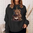 Cute Bear Is Reading a Book Reading Bear Sweatshirt Gifts for Her Cute Bear Is Reading a Book Reading Bear Sweatshirt Gifts for Her