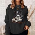 Cute Dog Border Collie Reading Book Sweatshirt Gifts for Her Cute Dog Border Collie Reading Book Sweatshirt Gifts for Her
