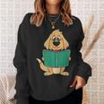Cute Dog Reading A Human Training Book Dog Sweatshirt Gifts for Her