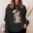 Cute Dragon Reading Cat Books Dragon Sweatshirt Gifts for Her