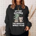 Cute Fantasy Book Reader Apparel Cat Dragon Bookish Magic Sweatshirt Gifts for Her