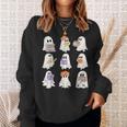 Cute Ghost Reading Books Teacher Halloween Reading Men Women Kids Sweatshirt Gifts for Her