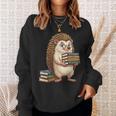 Cute Hedgehog Classics Stories Knowledge Fiction Reading Sweatshirt Gifts for Her