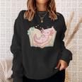 Cute Kawaii Axolotl Book Tea Lover Women Reading Cozy Art Sweatshirt Gifts for Her Cute Kawaii Axolotl Book Tea Lover Women Reading Cozy Art Sweatshirt Gifts for Her